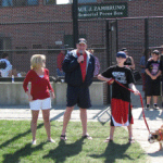 Curt Schilling at last year’s 100 Innings of Baseball with wife Shonda & son Gehrig