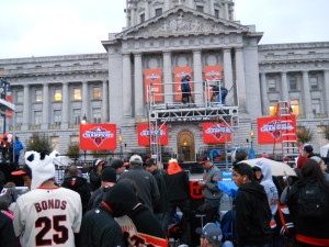 A banner day at San Francisco City Hall awaited the World Series champion Giants.